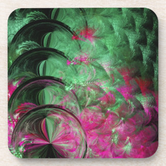 Posavasos Resumen de piel de serpiente rosa y verde
