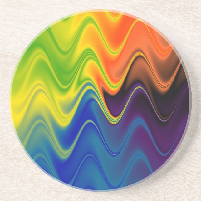 Posavasos Resumen de Wavy Multicolor (Frente)