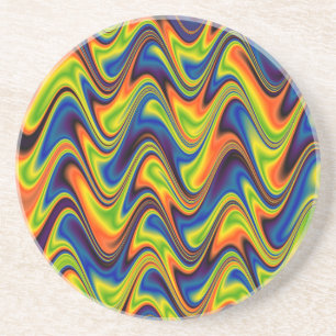 Posavasos Resumen de Wavy Multicolor