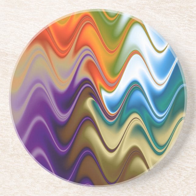 Posavasos Resumen de Wavy Multicolor (Frente)