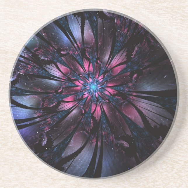 Posavasos Resumen del diseño de flor fractal. (Frente)