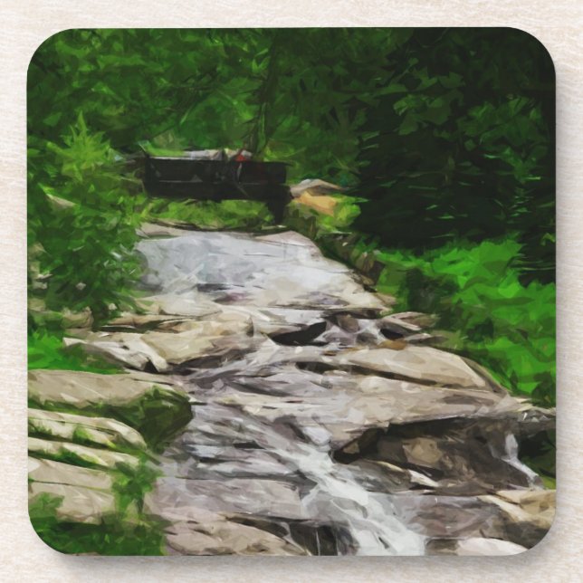 Posavasos Resumen del puente peatonal sobre Rocky Stream y F (Frente)