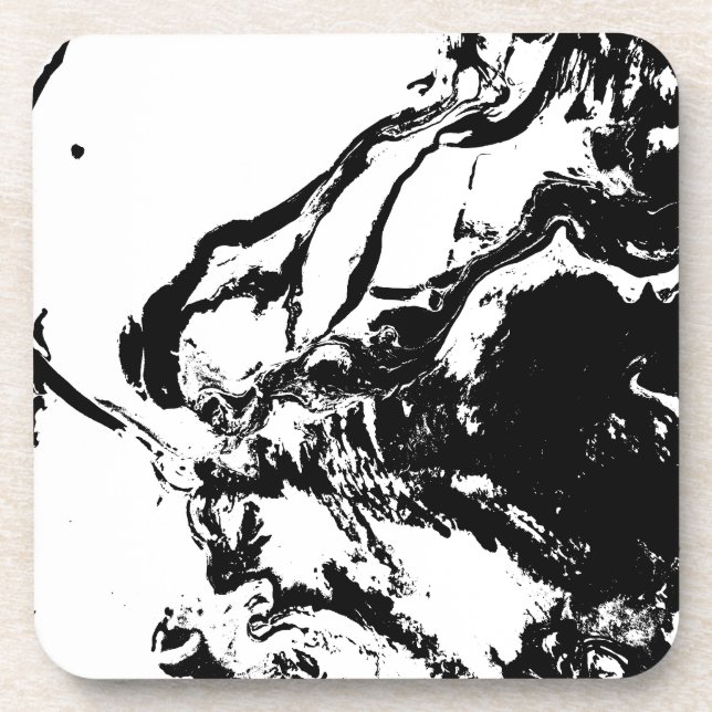 Posavasos Resumen en blanco y negro frente a arte incidental (Frente)