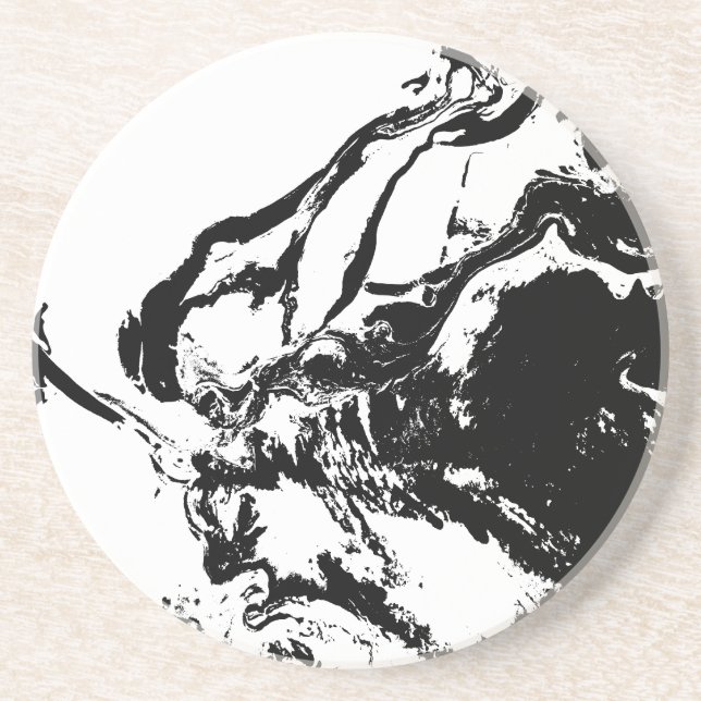 Posavasos Resumen en blanco y negro frente a arte incidental (Frente)