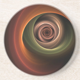 Posavasos Resumen espiral 3D Colores cálidos Arte fractal mo