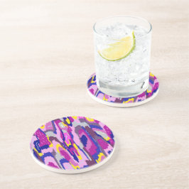 Posavasos Resumen estrellado en morado y azul