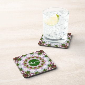 Posavasos Resumen Flor Mandala con amor Texto opcional