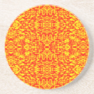 Posavasos Resumen Fractal En Rojo Y Naranja