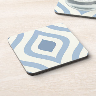 Posavasos Resumen geométrico, azul y blanco roto