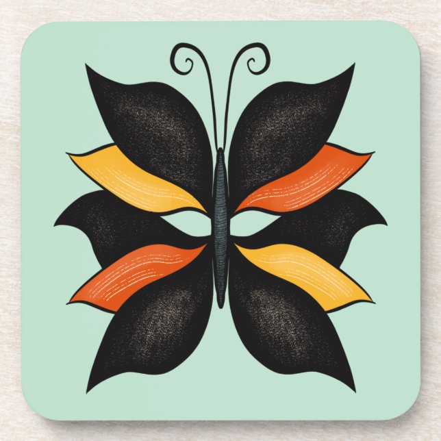 Posavasos Resumen Mariposa Rara Extraña Hermosa Inscripción (Frente)