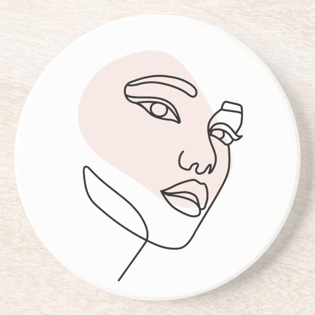 Posavasos Resumen mínimo de la línea única femenina del art. (Frente)