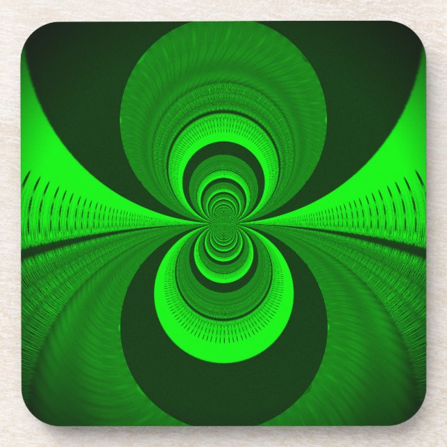 Posavasos Resumen Modelo caleidoscopio Groovy Verde Brillant (Frente)