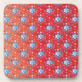 Posavasos Resumen Navidades rojos y azules copos de nieve