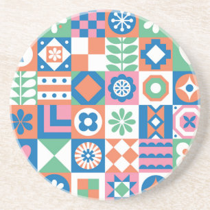 Posavasos Resumen Patrón folclórico escandinavo floral