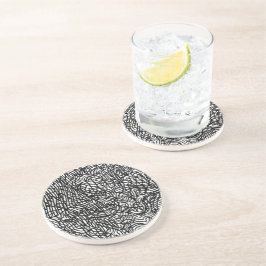 Posavasos Resumen Piedra de arena del patrón de líneas blanc