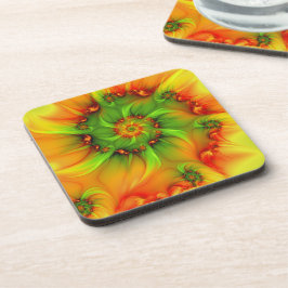 Posavasos Resumen psicodélico colorido moderno Resumen arte 