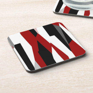 Posavasos Resumen rojo en blanco y negro