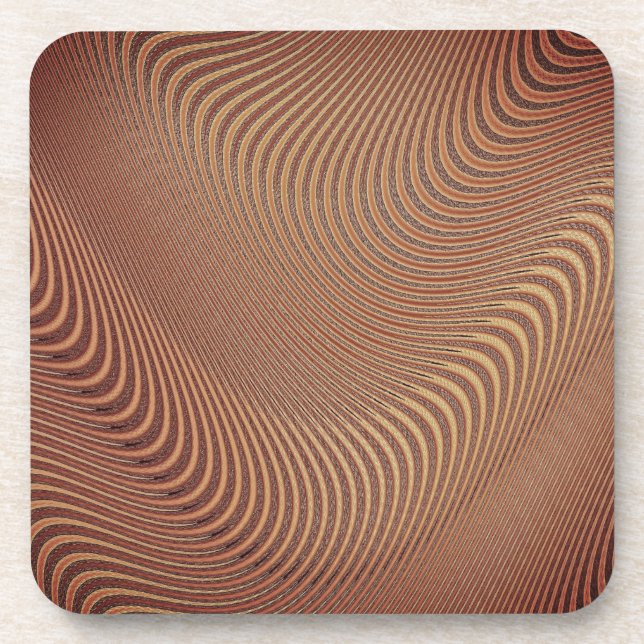 Posavasos Resumen Wavy Brown Coaster (Frente)