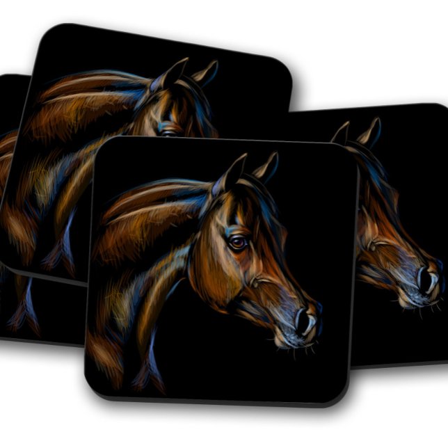 Posavasos Retrato animal de caballo | Pascua de coral (Subido por el creador)