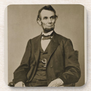 Posavasos Retrato de Abraham Lincoln (1809-65) (foto de b/w)