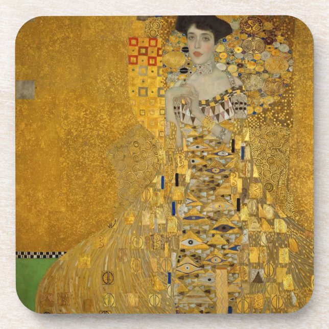 Posavasos Retrato de Adele Bloch-Bauer I por Gustav Klimt (Frente)