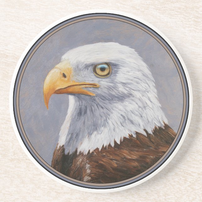 Posavasos Retrato de águila calva (Frente)