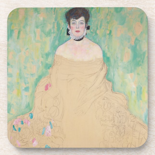 Posavasos Retrato de Amalie Zuckerkandl por Gustav Klimt (Frente)