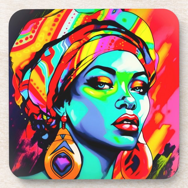 Posavasos Retrato de arte pop (Frente)