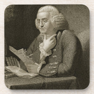 Posavasos Retrato de Benjamin Franklin, grabado por Thomas