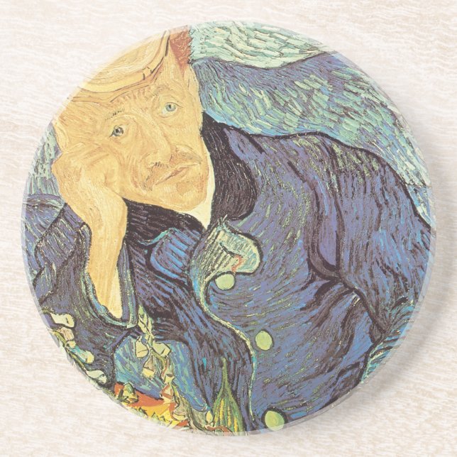 Posavasos Retrato de Gachet médica de Vincent van Gogh (Frente)