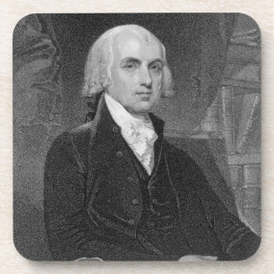 Posavasos Retrato de James Madison, grabado por Guillermo A.