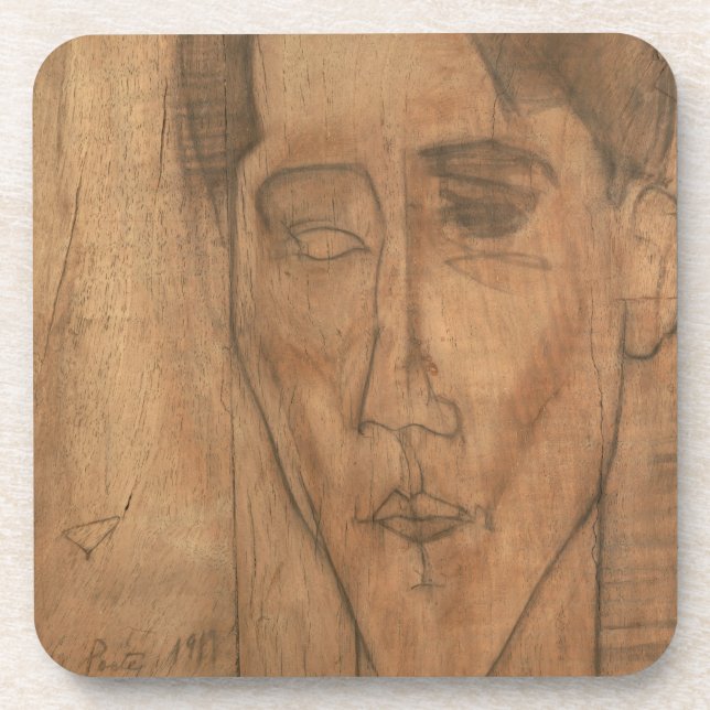 Posavasos Retrato de Jean Cocteau (1889-1963) 1917 (lápiz (Frente)