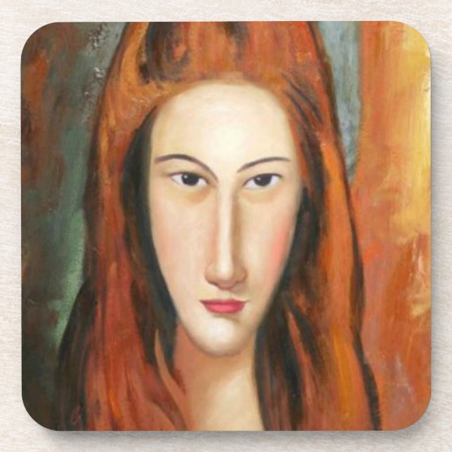 Posavasos Retrato de Jeanne Hebuterne de Amedeo Modigliani  (Frente)