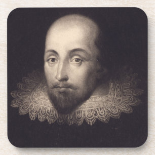 Posavasos Retrato de la montaña rusa de corcho de Shakespear