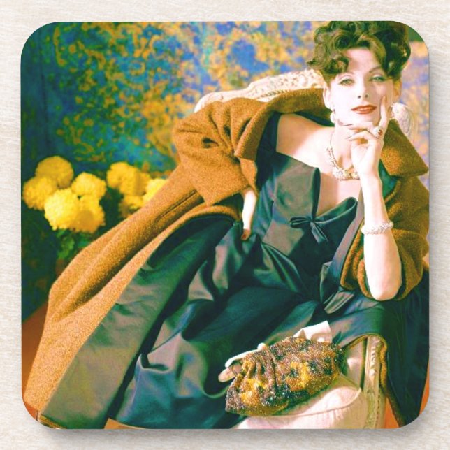 Posavasos Retrato de moda de los años 50 (Frente)