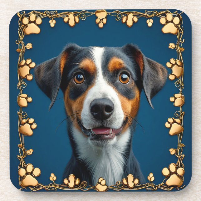 Posavasos Retrato de perro lindo (Frente)