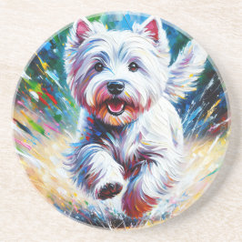 Posavasos Retrato de perro Terrier West Highland White "West