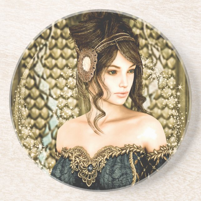 Posavasos Retrato de princesa de cuento de hadas encantado (Frente)