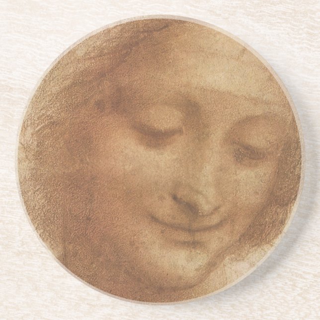 Posavasos Retrato de Santa Ana por Leonardo da Vinci (Frente)