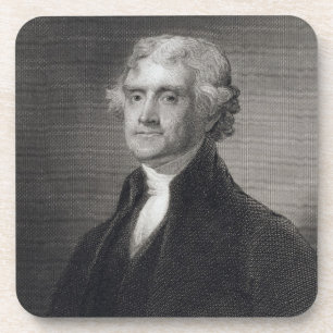 Posavasos Retrato de Thomas Jefferson, grabado por el Br de
