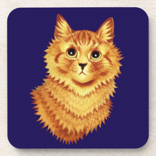 Posavasos Retrato de un gato naranja por Louis Wain 
