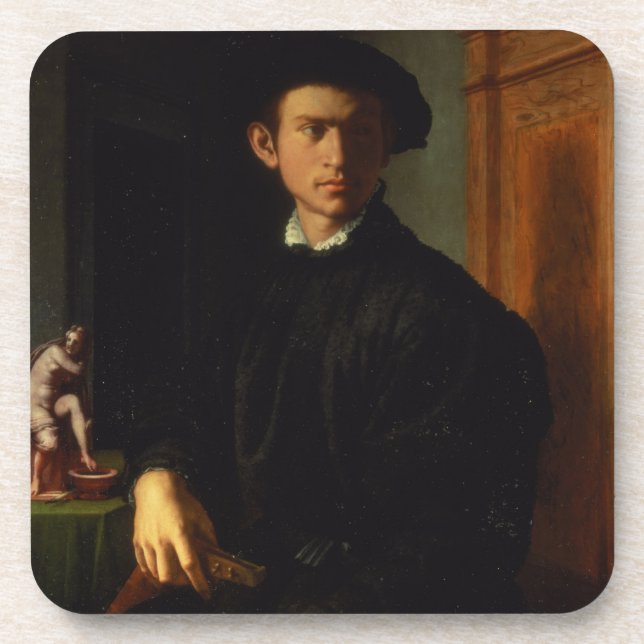 Posavasos Retrato de un hombre joven, c.1532-40 (aceite en (Frente)