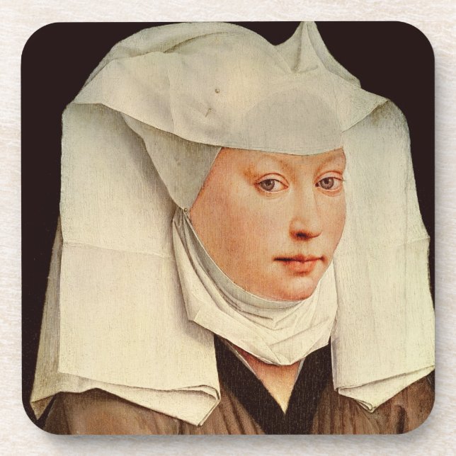 Posavasos Retrato de una joven en un Gorra clavado, c.1435 (Frente)