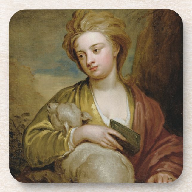 Posavasos Retrato de una mujer como St. Inés, (Frente)