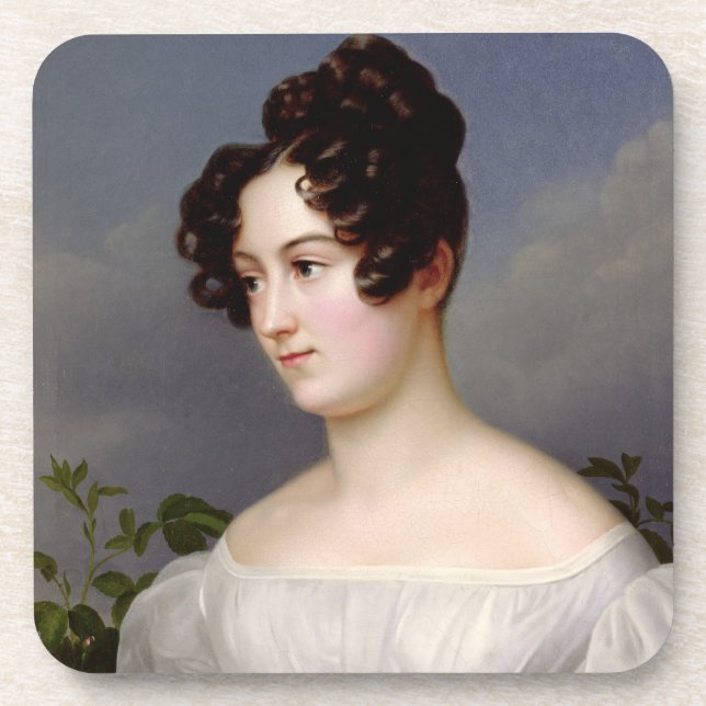 Posavasos Retrato de una mujer joven, 1827 (aceite en lona) (Frente)