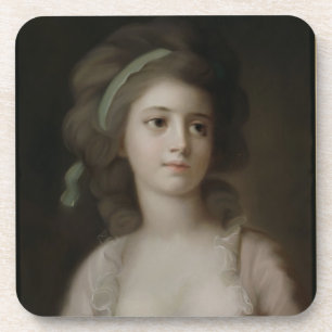 Posavasos Retrato de una señora joven (en colores pastel en