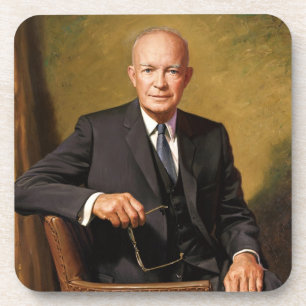 Posavasos Retrato del presidente Dwight Eisenhower en la Cas