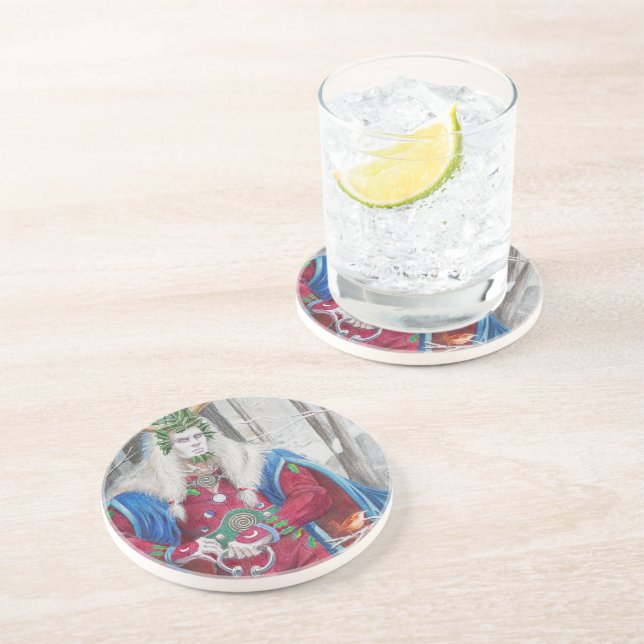 Posavasos Retrato detallado del Rey Holly (Lado)