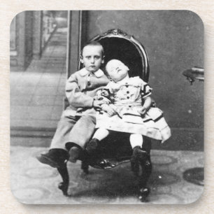 Posavasos Retrato inquietante de hermanos antiguos 
