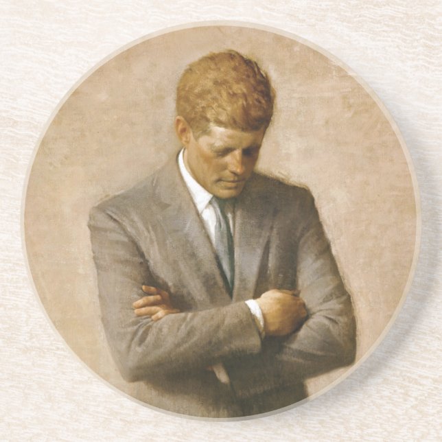 Posavasos Retrato oficial de John F. Kennedy de Aaron (Frente)